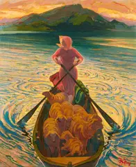 Gustav Wiethüchter, Überfahrt, 1929-1936, Oil on canvas