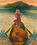 Gustav Wiethüchter, Überfahrt, 1929-1936, Oil on canvas