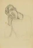 Rudolf Levy, Studie II zum Bildnis Nanda, 1941, Charcoal drawing on paper