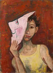 Karl Hofer, Junge mit Maske, 1946, Oil on canvas