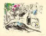 Marc Chagall, Le Faisan, 1966, Original colour lithograph on wove paper with "Arches" watermark