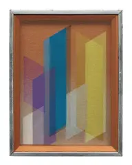Ste - 91 by Xanti (Alexander) Schawinsky, 1974-75, Acrylic on canvas with painted gauze stretched over the front, sold Jun 2026