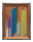 Xanti (Alexander) Schawinsky, Ste - 91, 1974-75, Acrylic on canvas with painted gauze stretched over the front