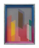 Xanti (Alexander) Schawinsky, Ste - 102, 1975, Acrylic on canvas with painted gauze stretched over the front