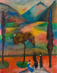 Marianne von Werefkin, Lago Maggiore, Circa 1922, Tempera and oil over pencil on grained card