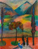 Lago Maggiore by Marianne von Werefkin, Circa 1922, Tempera and oil over pencil on grained card, sold Jun 2026