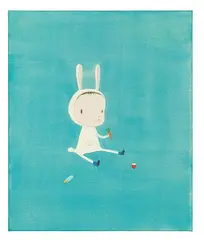 Yoshitomo Nara, Bunny in blue, 1997, Acrylic on canvas