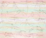 Ghada Amer, Untitled (The Garden of Eden of Reza), 2000, Acrylic, embroidery and gel medium on canvas