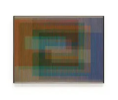 Physichromie No. 548 by Carlos Cruz-Diez, 1971, Acrylic on card, plastic inserts, on wood in aluminium case, sold Jun 2026