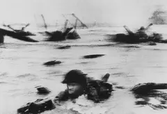 Robert Capa, D-Day, Omaha Beach, June 6, 1944, 1944, Posthumous gelatin silver print, printed under the supervision of Cornell Capa c.