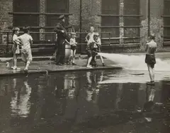 John Albok, Water Sprinklers on Street, Harlem, 1937, Vintage gelatin silver print