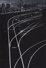 Toni Schneiders, Weichen, 1957, Ferrotyped gelatin silver print on Agfa paper, printed later