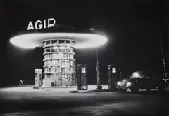 Hans Truöl, Agip-Tankstelle, 1958, Ferrotyped gelatin silver print on Agfa-Brovira paper, printed