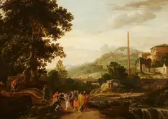 Abraham van Rande, Christ cures a blind man outside Florence, Oil on panel