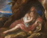 Flemish School 17th century, Penitent Mary Magdalene, Oil on canvas (relined)