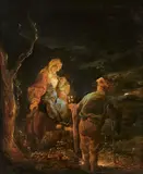 Benjamin Gerritsz Cuyp, The Rest on the Flight into Egypt, Oil on panel (parquetted)