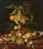 Johannes Borman, Still life with silver bowl and lemon, Oil on panel