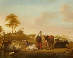 Cornelis Saftleven, Rural landscape, Oil on panel