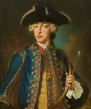 German School mid18th century, Portrait of Elector Max III Joseph of Bavaria in hunting attire, Oil on canvas (relined)