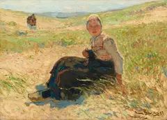 Hans von Bartels, Summer Landscape with Two Figures, Oil on canvas