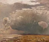 Eugen Bracht, Oncoming weather - Keitum, Oil on card