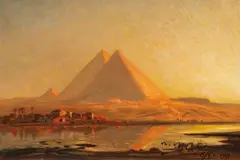 Ernst Koerner, View of the pyramids of Gizeh, Oil on canvas