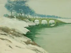 Max Clarenbach, Bridge to the Gnadentaler Mill, Oil on canvas