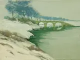 Max Clarenbach, Bridge to the Gnadentaler Mill, Oil on canvas