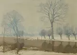 Max Clarenbach, Winter Morning, Oil on canvas