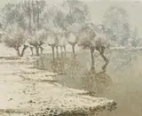 Max Clarenbach, Winter landscape, Oil on hardboard