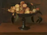Fede Galizia, Dish with peaches and pears, Oil on panel (partially parquetted)