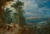 Jan Brueghel the Younger, Panoramic Landscape with the Flight into Egypt, Oil on copper
