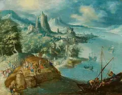 Abraham Matthijs, The miraculous fish catch, Oil on panel