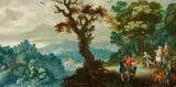 Hans Bergaigne, Two hunting scenes, Oil on copper. Each
