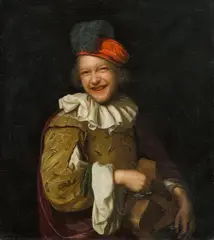 Jan Tilius, Young man with hurdy-gurdy, Oil on panel