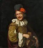 Jan Tilius, Young man with hurdy-gurdy, Oil on panel