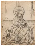 South German School around 1480, The Lamentation of Christ, Pen and chalk in black