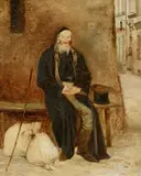 Carl Blechen, An elderly Jewish man, resting