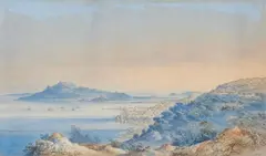 Joseph Schranz, The harbour of Zante, Watercolour over pencil on paper