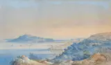 Joseph Schranz, The harbour of Zante, Watercolour over pencil on paper