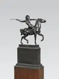 Franz von Stuck, Amazon, Bronze sculpture with a tall bronze plinth (
