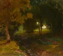 Carl Schuch, The Game Park at Werder, Oil on card