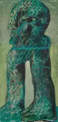 Grüne Figur (Ferraresisch) by Horst Antes, 1967, Aquatec on canvas, sold Dec 2025