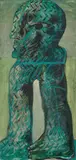 Horst Antes, Grüne Figur (Ferraresisch), 1967, Aquatec on canvas