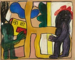 Untitled (Der Brief) by Horst Antes, Around 1963, Pastel on paper, offered Dec 2025