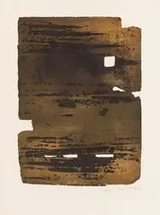 Pierre Soulages, Eau-forte XV, 1961, Colour etching on card