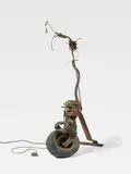 Jean Tinguely, Salutations distinguées, 1961, Welded sculpture: rubber wheel, iron frame, chain, rubber tube, springs, metal rods and electric motor. Approx