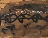 Antoni Tàpies, Morning Nocturne Series No. 6, 1970, Mixed media on packing paper on canvas