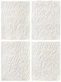 Günther Uecker, Schrift der Nägel (I-IV), 2007, 4 embossings on card. Each