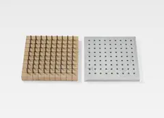 Günther Uecker, Nagelobjekt Positiv-Negativ, 1974, 2-part work: nails and graphite on canvas on wood and aluminium object